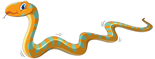 Personaje Dibujos Animados Serpiente Amarilla Aislado Sobre Fondo Blanco Ilustración — Archivo Imágenes Vectoriales