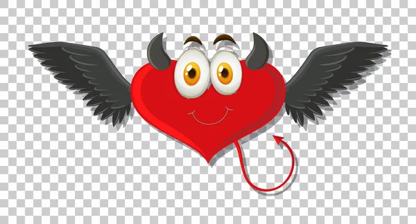 Diablo Forma Corazón Con Ilustración Expresión Facial — Vector de stock