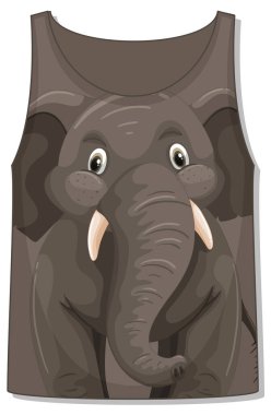 Üzerinde fil deseni olan bir kolsuz bluz.