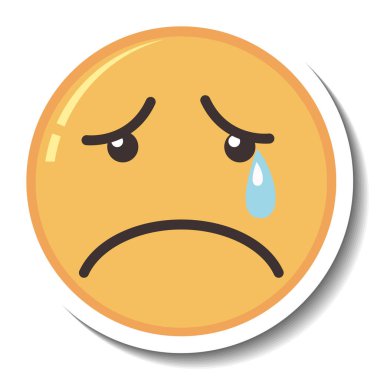 Yorgun yüz ifadeli bir etiket şablonu izole edilmiş