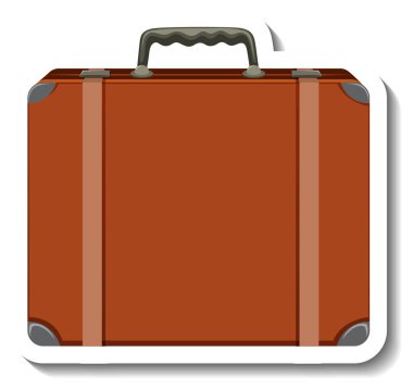 Deri bavul çizgi film çıkartması çizimi