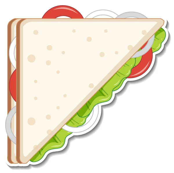 Pegatina Sándwich Triangular Sobre Fondo Blanco Ilustración — Archivo Imágenes Vectoriales