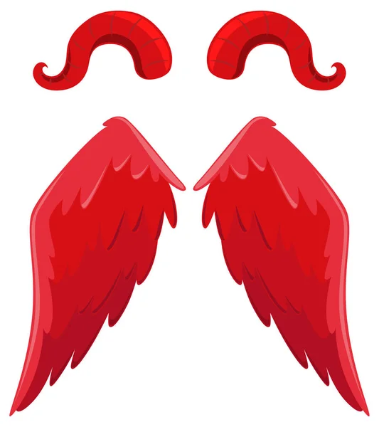 Diablo Ángel Elementos Diseño Ilustración — Vector de stock