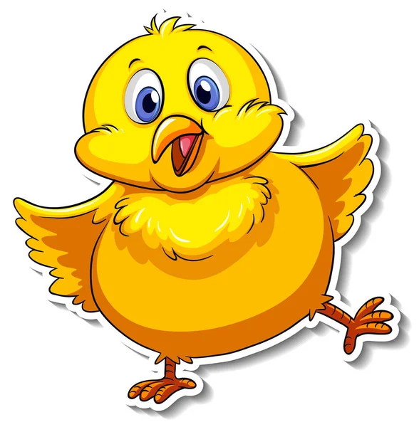 Sevimli küçük kuş çizgi film hayvan çıkartması çizimi