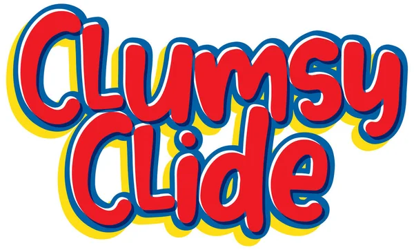 Ilustración Del Diseño Texto Del Logo Clumsy Clide — Vector de stock