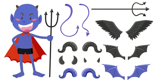 Devil Angel Design Elements Illustration — Stock Vector