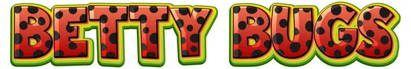 Betty Bugs Logo Diseño Texto Ilustración — Vector de stock