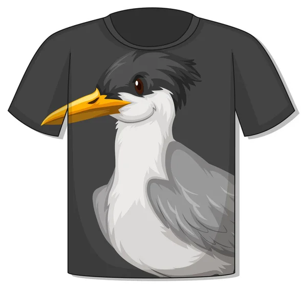 Vorderseite Shirt Mit Vogelschablone — Stockvektor