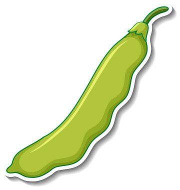 Beyaz arkaplanda yeşil fasulye etiketi