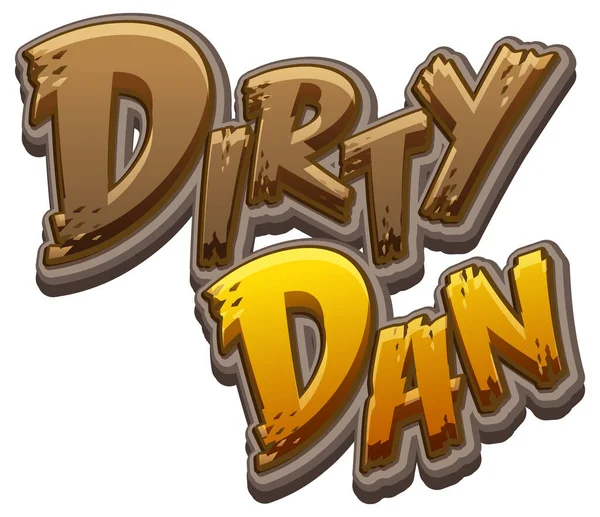 Dirty Dan Logo Diseño Texto Ilustración — Vector de stock