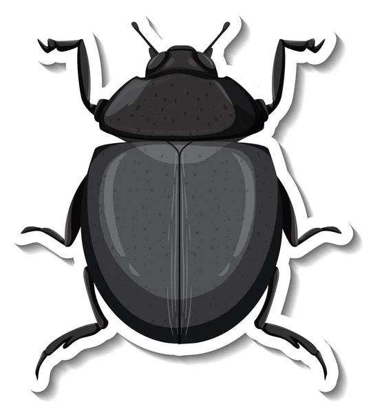 Plantilla Adhesiva Con Vista Superior Una Ilustración Aislada Escarabajo — Archivo Imágenes Vectoriales