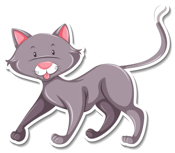 고양이 캐릭터 삽화의 스티커 — 스톡 벡터