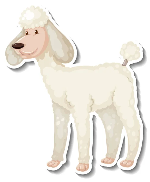 Een Sticker Sjabloon Van Hond Cartoon Karakter Illustratie — Stockvector