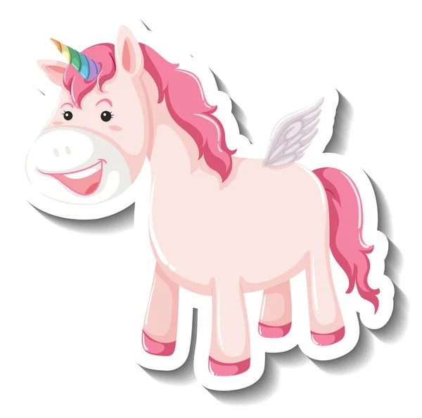 Bonito Pegasus Pose Sobre Fundo Branco Ilustração —  Vetores de Stock