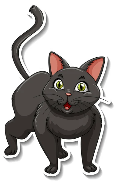 Modelo Adesivo Ilustração Personagem Desenho Animado Gato —  Vetores de Stock