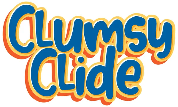 Ilustración Del Diseño Texto Del Logo Clumsy Clide — Vector de stock