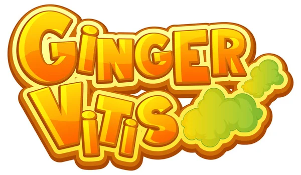Ginger Vitis Logo Disegno Del Testo Illustrazione — Vettoriale Stock