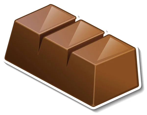 Bit Choklad Bar Klistermärke Isolerad Vit Bakgrund Illustration — Stock vektor