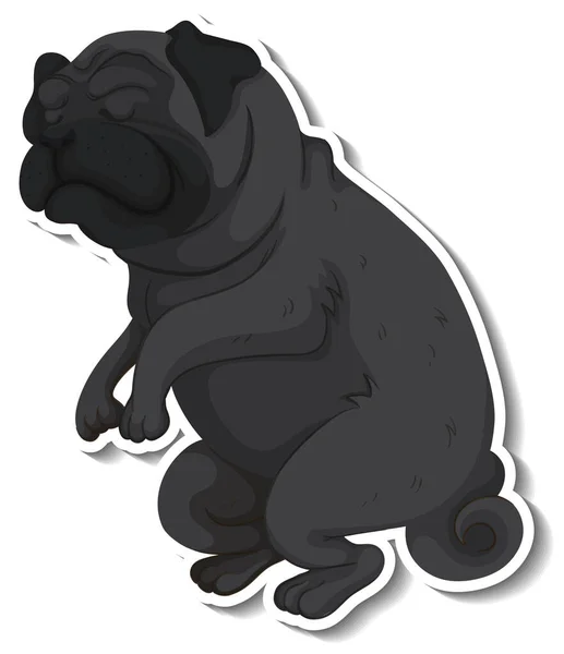 犬のキャラクターイラストのステッカーテンプレート — ストックベクタ