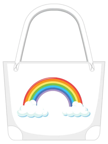 White Handbag Rainbow Pattern Illustration — Stock Vector