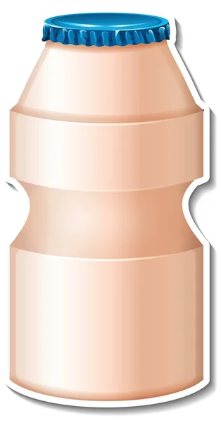 Yakult Fles Sticker Witte Achtergrond Illustratie — Stockvector