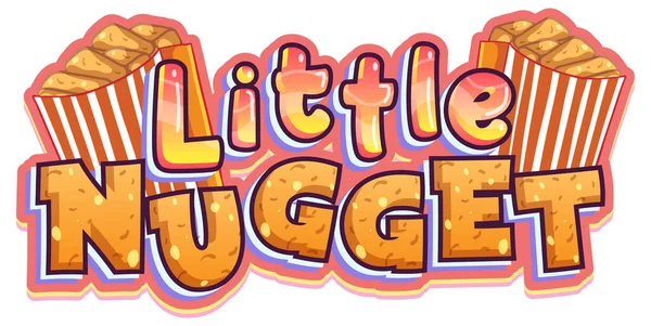 Ilustración Del Diseño Texto Del Logo Little Nugget — Vector de stock