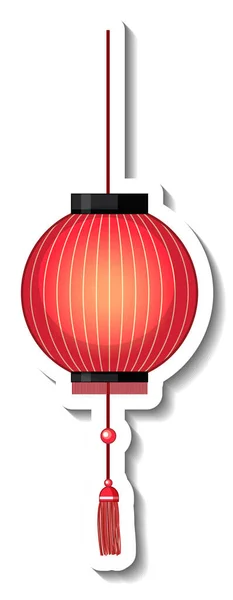 Izolacja Chiński Czerwony Papier Latarnia Ilustracja — Wektor stockowy