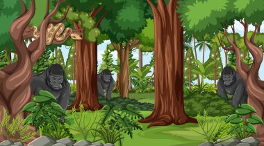 Orman manzaralı vahşi hayvanlar.