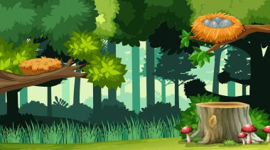 Doğa orman manzarası arkaplan çizimi