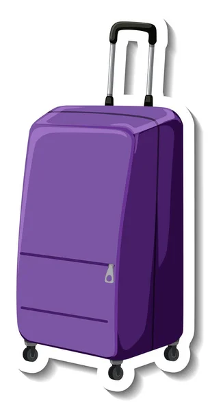 Travel Plastic Suitcase Wheel Cartoon Sticker Illustration — Stock Vector