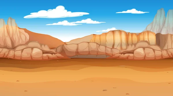 Paisaje Del Bosque Del Desierto Ilustración Escena Diurna — Vector de stock