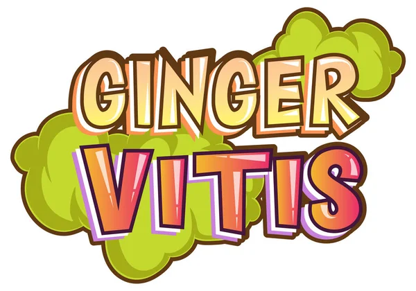 Ginger Vitis Logo Diseño Texto Ilustración — Archivo Imágenes Vectoriales