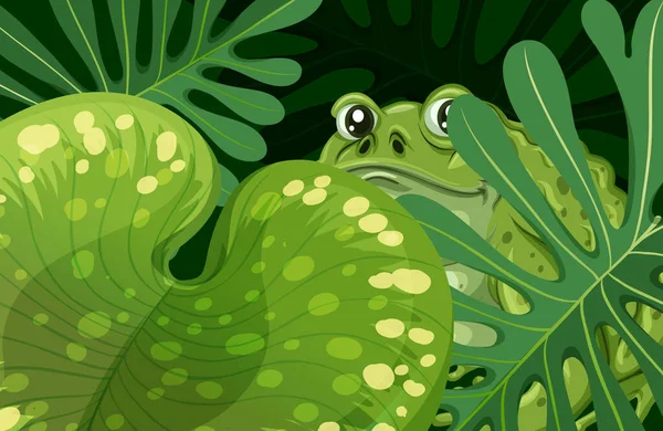 Зелене Тропічне Листя Фонова Ілюстрація — стоковий вектор