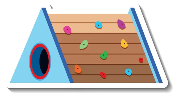 Eine Aufklebervorlage Mit Kletterwand Kinderspielgeräte Illustration — Stockvektor
