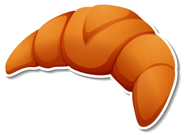 Croissant Brot Aufkleber Auf Weißem Hintergrund Illustration — Stockvektor