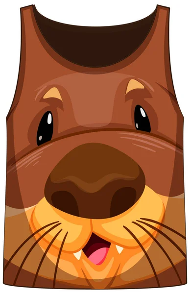 Tank Top Face Otter Pattern Illustration — Stock Vector