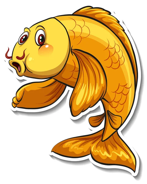 Koi Kapři Ryby Kreslené Nálepky Ilustrace — Stockový vektor