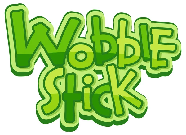 Wobble Stick Diseño Fuente Estilo Dibujos Animados Aislado Sobre Fondo — Vector de stock