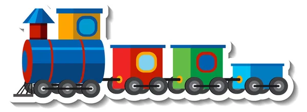 カラフルなおもちゃの電車の部屋の白い背景イラスト — ストックベクタ