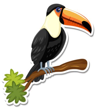 Toucan çizgi film karakter çiziminin bir etiket şablonu
