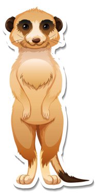 Mirket çizgi film karakteri çiziminin bir etiket şablonu