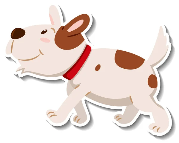 Klistermärke Mall För Hund Tecknad Karaktär Illustration — Stock vektor
