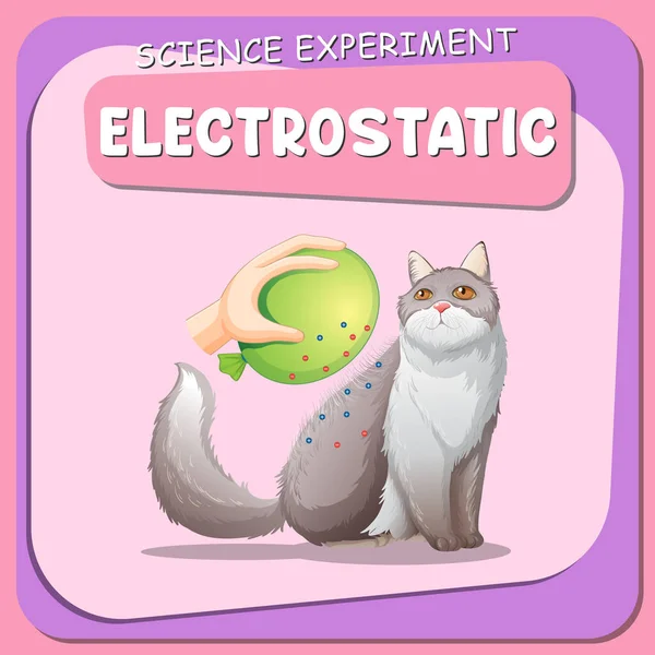 Ilustración Póster Experimento Ciencia Electrostática — Vector de stock