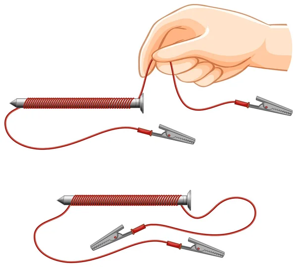 Sterkte Van Elektromagneet Experiment Wetenschappelijke Illustratie — Stockvector