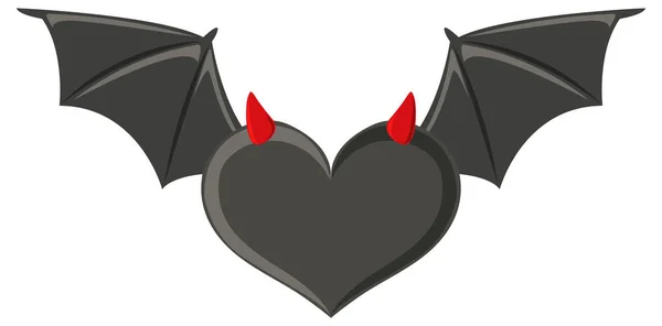 Red Bat Heart Shape White Background Illustration — Stock Vector
