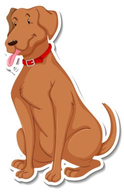 Köpek çizgi film karakteri çiziminin bir etiket şablonu