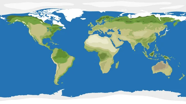 Bovenaanzicht Van Wereldkaart Achtergrond Illustratie — Stockvector