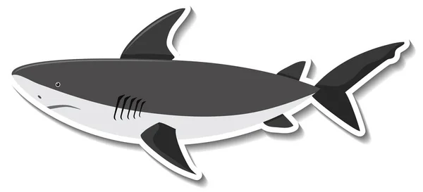 Žralok Mořské Zvíře Kreslené Nálepky Ilustrace — Stockový vektor