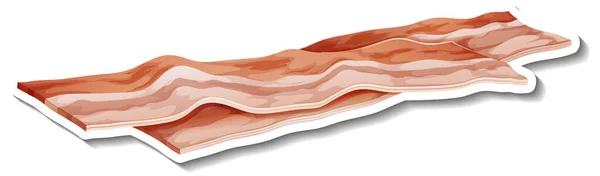Raw Bacon Stripes Sticker White Background Illustration — Stock Vector