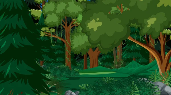 Natur Wald Landschaft Hintergrund Illustration — Stockvektor